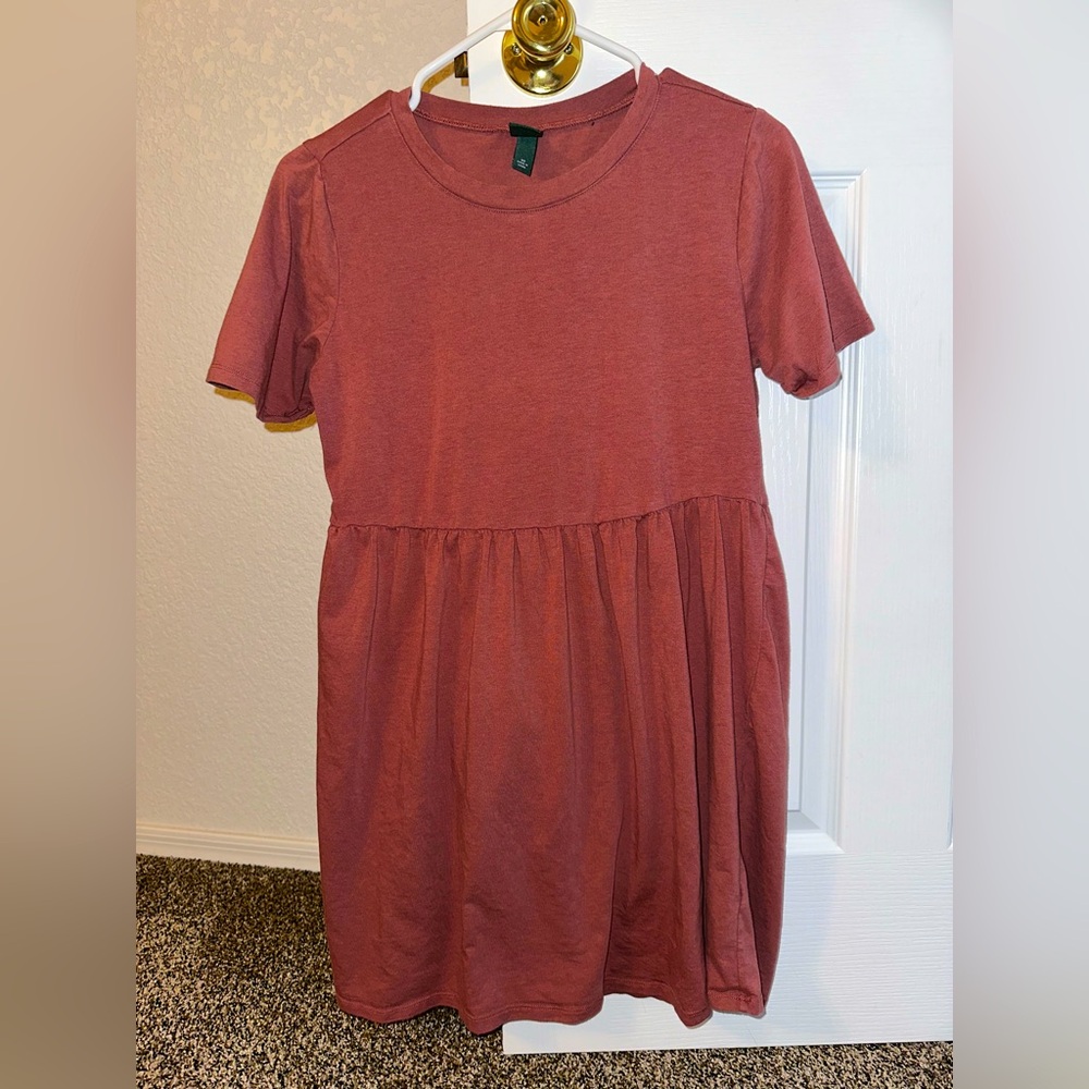 Rust Short Sleeve Dress/CoverUp